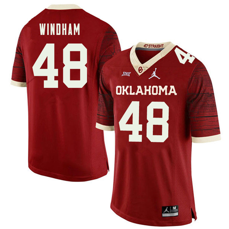 Jordan Brand Men #48 Eric Windham Oklahoma Sooners College Football Jerseys Sale-Retro - Click Image to Close